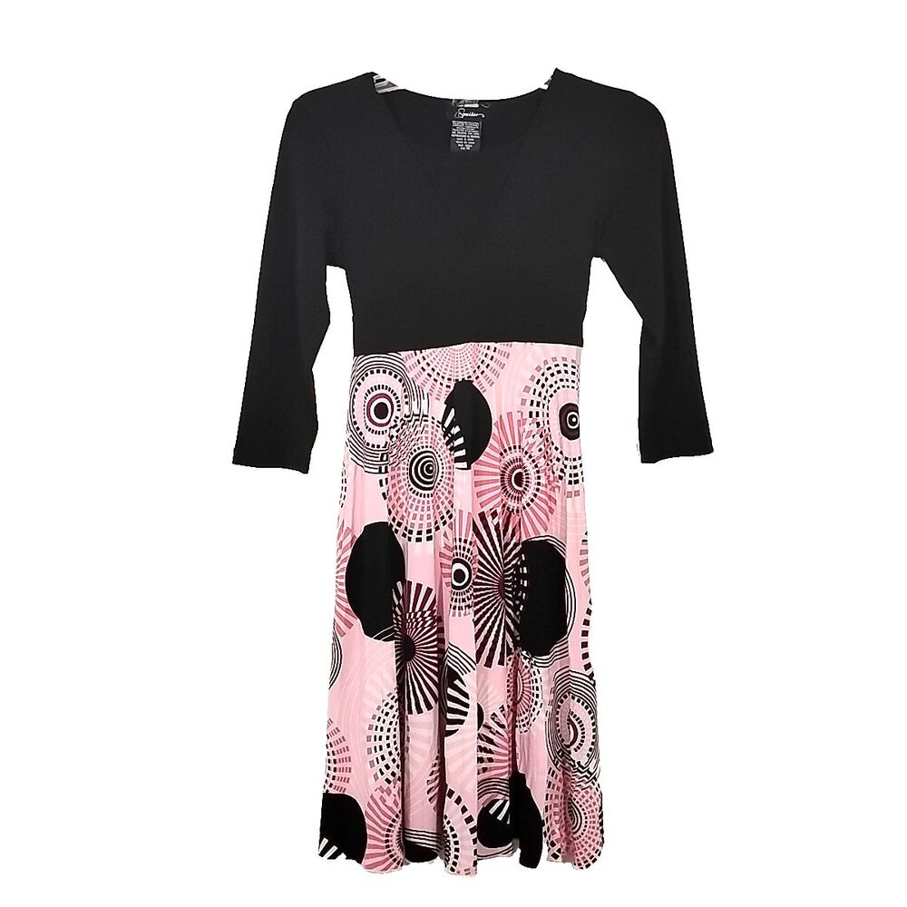 Speechless Girls Size 14 Dress Pink Black Modest 3/4 Sleeve Belt